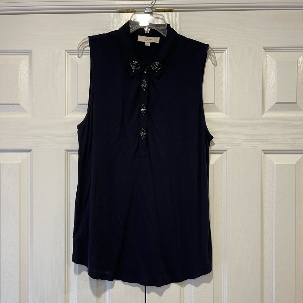 LOFT - sleeveless top with jeweled details
